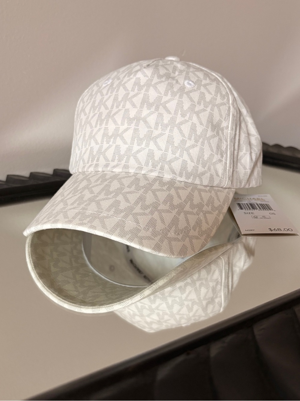 Michael Kors  White & Light Gray Logo Baseball Cap